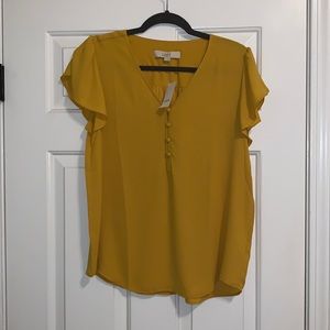 NWT Loft Flutter Sleeve Button Tee